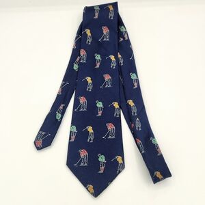 Vintage POLO BY RALPH LAUREN Golf Golfer 100% Silk Tie Hand Made Designer CANADA